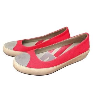Flipflop Slip On Loafers Comfort Shoes Red Tan Suede US 9